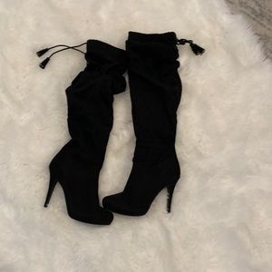 Thalia Sodi ruched lace up boots